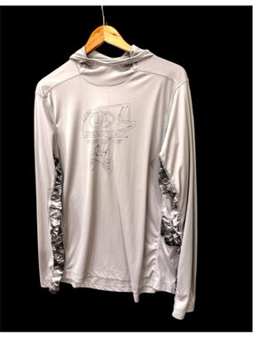 Men's Paramount Gray & Black Fishing Hoodie L mossy oak